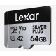 Lexar 64 GB microSDXC Professional Silver Plus UHS-I U3 V30 A2 Class 10 (LMSSIPL064G-BNANG)