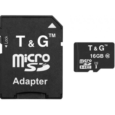 T&G 16 GB microSDHC Class 10 UHS-1 (U1) + SD-adapter TG-16GBSD10U1-01