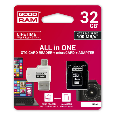 GOODRAM 32 GB microSDHC class 10 UHS-I All-in-One M1A4-0320R12