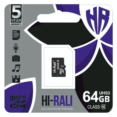 Hi-Rali 64 GB microSDXC class 10 UHS-I (U3) HI-64GBSDU3CL10-00