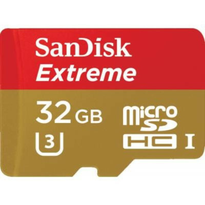 SanDisk 32 GB microSDHC UHS-I U3 Extreme Action A1 + SD Adapter SDSQXAF-032G-GN6AA