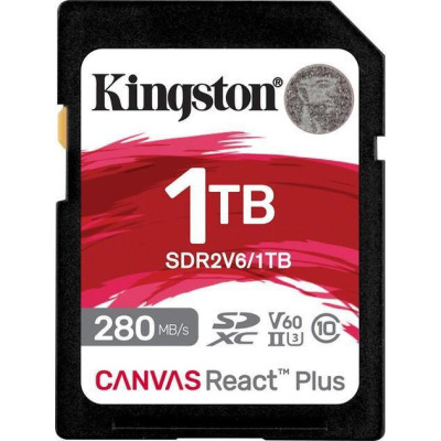 Kingston 1TB SDXC Class 10 UHS-II U3 Canvas React Plus (SDR2V6/1TB)