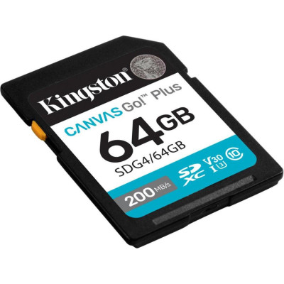 Kingston 64 GB SDXC Canvas Go! Plus UHS-I U3 V30 Class 10 (SDG4/64GB)