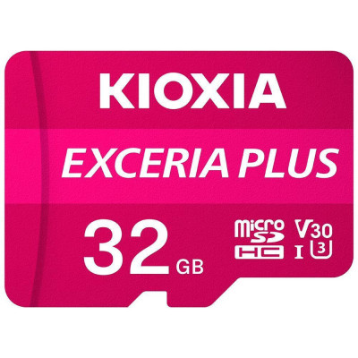 Kioxia 32 GB microSDHC Class 10 UHS-I U3 V30 Exceria plus + SD Adapter LMPL1M032GG2