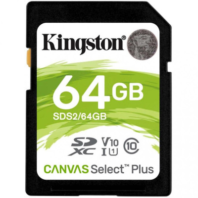 Kingston 64 GB SDXC Class 10 UHS-I Canvas Select Plus SDS2/64GB
