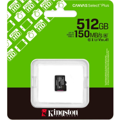 Kingston 512 GB microSDXC Canvas Select Plus Gen3 SDCS3/512GBSP 