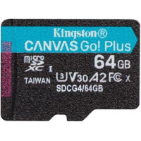 Kingston 64 GB microSDXC Canvas Go! Plus UHS-I U3 V30 A2 Class 10 (SDCG4/64GBSP)