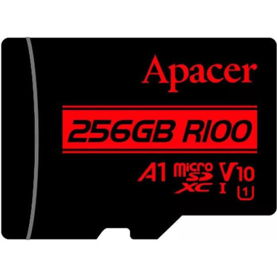 Apacer 256 GB microSDHC Class 10 UHS-I V10 + SD adapter (AP256GMCSX10UB-R)