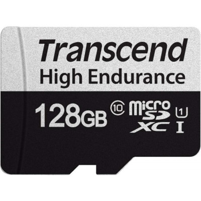 Transcend 128 GB microSDXC UHS-I 350V High Endurance + SD Adapter TS128GUSD350V