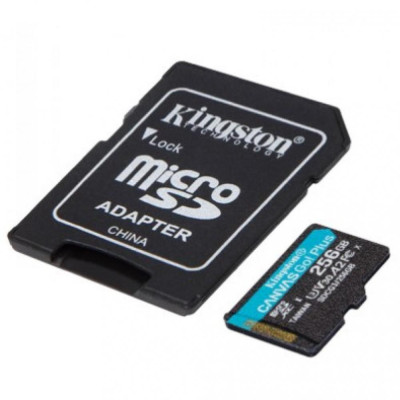 Kingston 256 GB microSDXC class 10 UHS-I U3 Canvas Go! Plus + SD Adapter SDCG3/256GB