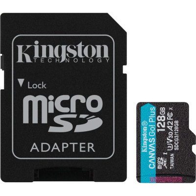 Kingston 128 GB microSDXC class 10 UHS-I U3 Canvas Go! Plus + SD Adapter SDCG3/128GB