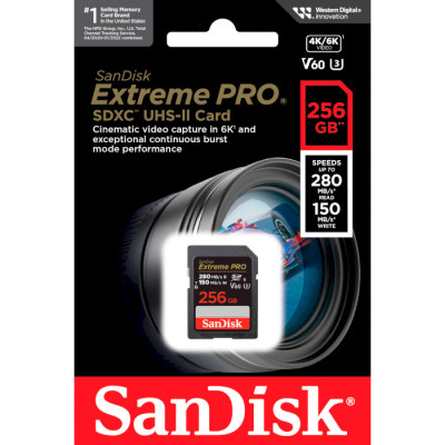 SanDisk 256 GB SDXC Extreme Pro UHS-II U3 V60 Class 10 (SDSDXEP-256G-GN4IN)
