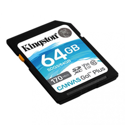 Kingston 64 GB SDXC class 10 UHS-I U3 Canvas Go! Plus SDG3/64GB