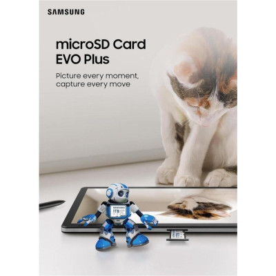 Samsung 128 GB microSDXC Class 10 UHS-I U3 V30 A2 EVO Plus + SD Adapter (MB-MC128SA)