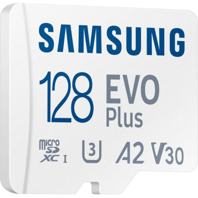 Samsung 128 GB microSDXC Class 10 UHS-I U3 V30 A2 EVO Plus + SD Adapter (MB-MC128SA)