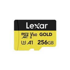 Lexar 256 GB microSDXC Professional Gold UHS-II U3 V60 A1 Class 10 (LMSGOLD256G-BNNNG)