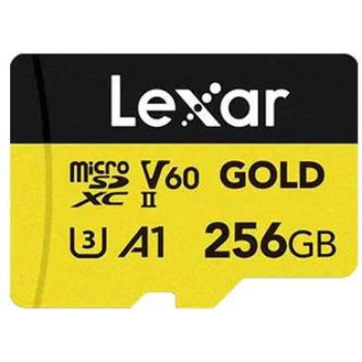 Lexar 256 GB microSDXC Professional Gold UHS-II U3 V60 A1 Class 10 (LMSGOLD256G-BNNNG)
