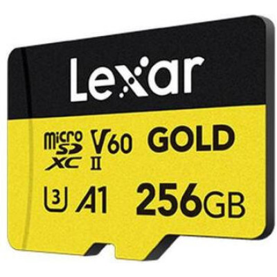 Lexar 256 GB microSDXC Professional Gold UHS-II U3 V60 A1 Class 10 (LMSGOLD256G-BNNNG)