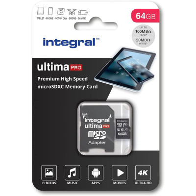 Integral microSDXC 64GB U3/V30 (INMSDX64G-100/70V30)