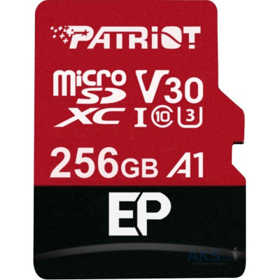 PATRIOT 256 GB microSDXC UHS-I U3 V30 A1 EP + SD adapter PEF256GEP31MCX
