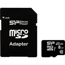 Silicon Power 8 GB microSDHC UHS-I Elite + SD adapter SP008GBSTHBU1V10-SP