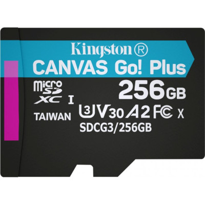 Kingston 256 GB microSDXC class 10 UHS-I U3 Canvas Go! Plus SDCG3/256GBSP