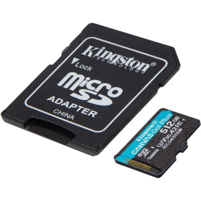 Kingston 512 GB microSDXC Canvas Go! Plus UHS-I U3 V30 A2 Class 10 + Adapter (SDCG4/512GB)