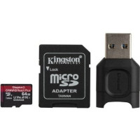 Kingston 64 GB microSDXC class 10 UHS-II U3 Canvas React Plus + Reader MLPMR2/64GB