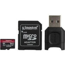 Kingston 64 GB microSDXC class 10 UHS-II U3 Canvas React Plus + Reader MLPMR2/64GB