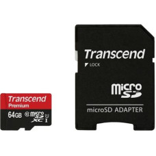 Transcend 64 GB microSDXC UHS-I Premium + SD Adapter TS64GUSDU1