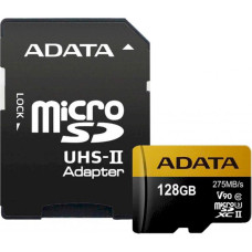 ADATA 128 GB microSDXC UHS-II U3 + SD Adapter Premier ONE AUSDX128GUII3CL10-CA1