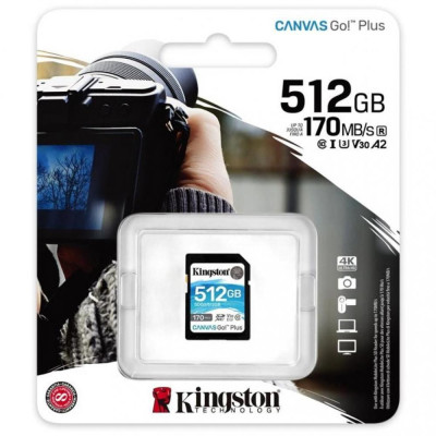 Kingston 512 GB SDXC Class 10 UHS-I U3 Canvas Go Plus SDG3/512GB