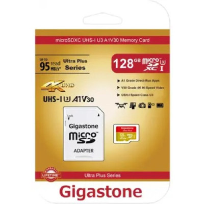 GIGASTONE MicroSDXC UHS-1 U3 128 GB Professional (GS-2IN1666XU3V30A1-128GB-R)