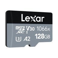Lexar 128 GB microSDXC UHS-I U3 V30 A2 Professional 1066x SILVER + SD adapter LMS1066128G-BNANG
