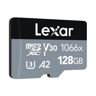 Lexar 128 GB microSDXC UHS-I U3 V30 A2 Professional 1066x SILVER + SD adapter LMS1066128G-BNANG