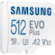 Samsung 512 GB microSDXC Class 10 UHS-I U3 V30 A2 EVO Plus + SD Adapter (MB-MC512SA)