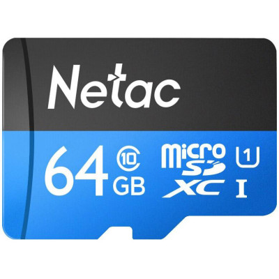 Netac 64 GB microSDXC Class 10 UHS-I + SD adapter NT02P500STN-064G-R