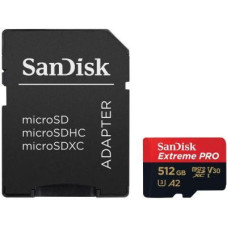 SanDisk 512 GB microSDXC UHS-I U3 Extreme Pro + SD Adapter SDSQXCD-512G-GN6MA