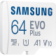 Samsung 64 GB microSDXC Class 10 UHS-I U3 V30 A2 EVO Plus + SD Adapter (MB-MC64SA)