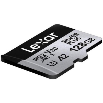 Lexar 128 GB microSDXC Professional Silver Plus UHS-I U3 V30 A2 Class 10 (LMSSIPL128G-BNANG)