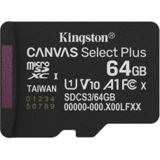 Kingston 64 GB microSDXC Canvas Select Plus Gen3 100R SDCS3/64GBSP