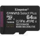 Kingston 64 GB microSDXC Canvas Select Plus Gen3 100R SDCS3/64GBSP