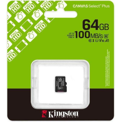Kingston 64 GB microSDXC Canvas Select Plus Gen3 100R SDCS3/64GBSP