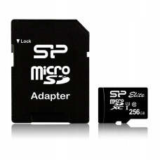 Silicon Power 256 GB microSDXC UHS-I Elite + SD adapter SP256GBSTXBU1V10SP
