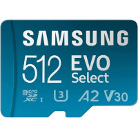 Samsung 512 GB microSDXC UHS-I U3 V30 A2 EVO Select + SD Adapter MB-ME512KA