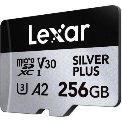 Lexar 256 GB microSDXC Professional Silver Plus UHS-I U3 V30 A2 Class 10 (LMSSIPL256G-BNANG)