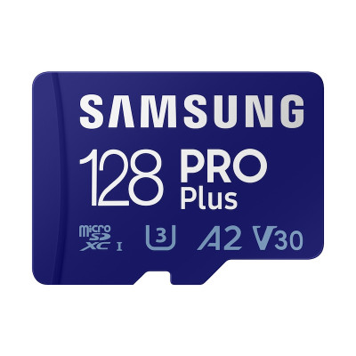 Samsung 128 GB microSDXC UHS-I U3 V30 A2 PRO Plus + Reader MB-MD128KB
