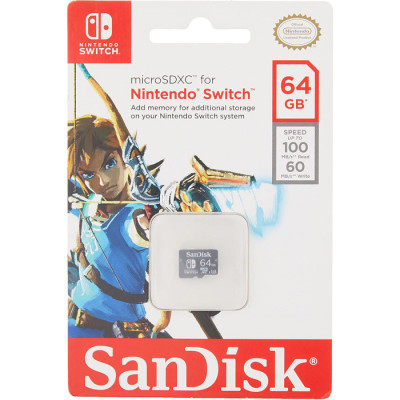 SanDisk 64 GB microSDXC для Nintendo Switch (SDSQXAT-064G-GN3ZN)