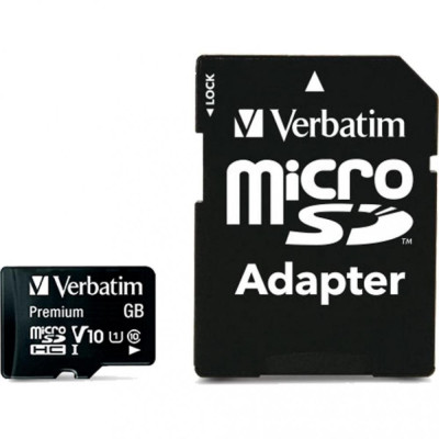 Verbatim 32 GB microSDHC UHS-I (U1) V10 Premium + SD Adapter (44083)
