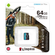 Kingston 64 GB microSDXC class 10 UHS-I U3 Canvas Go! Plus SDCG3/64GBSP
